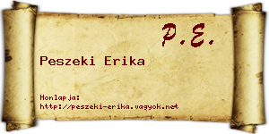 Peszeki Erika névjegykártya